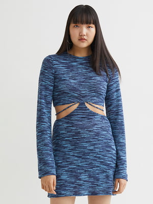 Сукня блакитна з принтом | 6566602