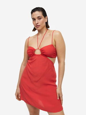 Сукня з вирізами червона | 6566916
