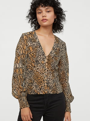 Блуза бежевая в леопардовый принт | 6567085