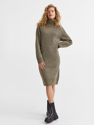 Платье-свитер цвета хаки | 6567387