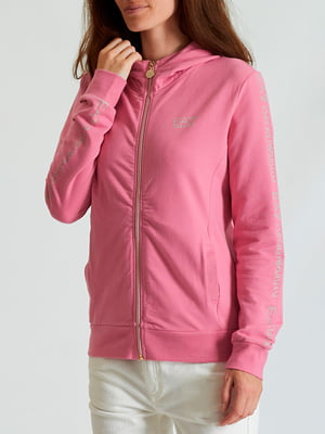 Спортивная кофта розовая с логотипом | 6568534