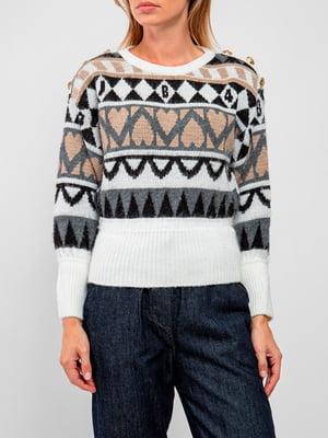 Молодежный свитер многоцветный с орнаментом | 6568550