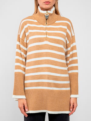 Молодежный свитер в песочную полоску | 6568555