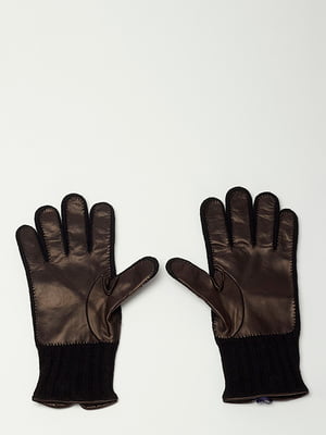 Перчатки черные с кожаной вставкой | 6568630