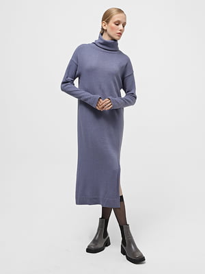 Вязаное платье-свитер свинцового цвета | 6568715
