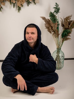 Чоловіча махрова піжама з каптуром та кишенями | 6568868