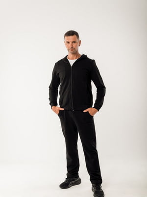 Чорний спортивний костюм: толстовка та штани | 6568978