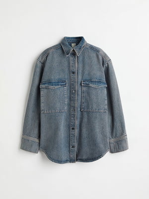 Куртка-сорочка джинсова синя | 6569256