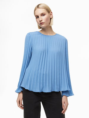 Блуза блакитна з плісуванням | 6569481