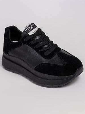 Комбіновані кросівки чорного кольору | 6570452