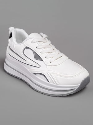 Білі кросівки з контрастним оздобленням | 6570460