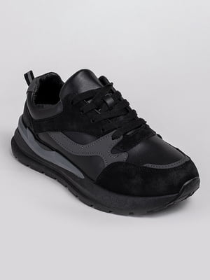 Комбинированные  кроссовки черного цвета | 6570503
