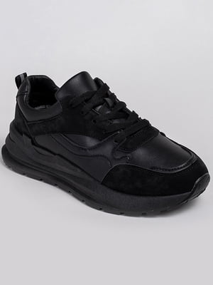 Комбинированные кроссовки черного цвета | 6570507
