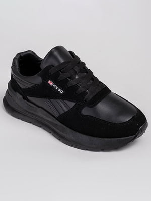 Комбинированные кроссовки черного цвета | 6570511
