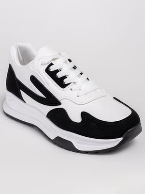 Комбіновані кросівки чорно-білого кольору | 6570512