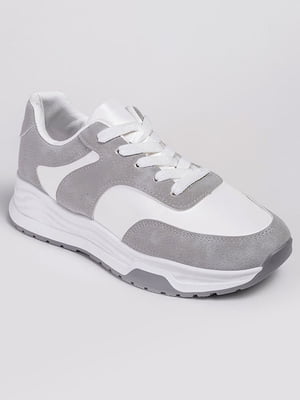 Комбіновані кросівки сіро-білого кольору | 6570513