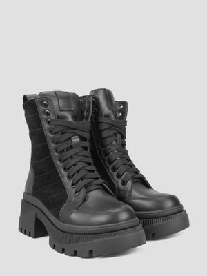 Ботинки черные кожаные со шнуровкой | 6570592