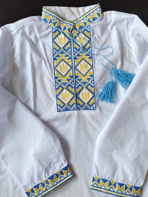 Вишиванка Тризуб з жовто-блакитною вишивкою | 6570100