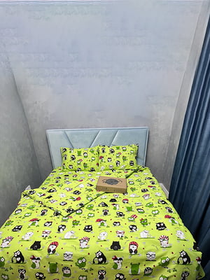 Комплект постільної білизни Бязь Gold Люкс Owls Green двоспальний: підковдра (175х210 см), наволочки (2х50х70 см) | 6572350