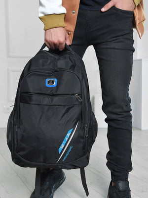 Рюкзак чорного кольору із принтом | 6576433
