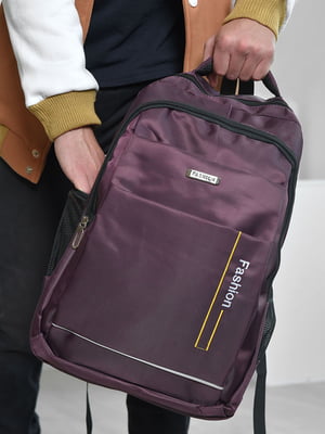 Однотонний рюкзак бордового кольору з логотипом. | 6576438