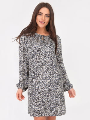 Платье бежевое в леопардовый принт | 6424957