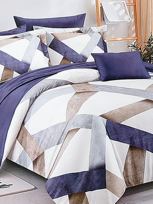 Комплект постельного белья с геометрическим принтом  полуторка | 6576485