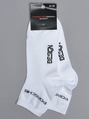 Шкарпетки короткі білого кольору з написами | 6577256