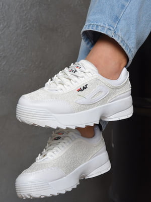 Кросівки білого кольору на шнурівці | 6577326
