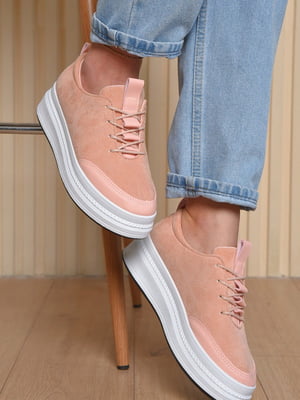 Кросівки рожевого кольору на шнурівці | 6577330
