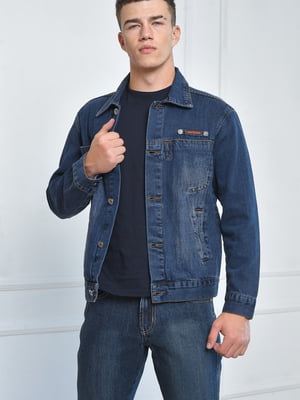Пиджак джинсовый темно-синего цвета | 6578258