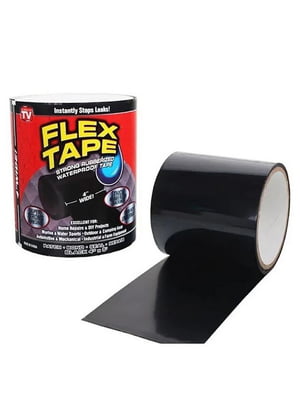 Надміцна скотч-стрічка Flex Tape 100 мм х 1.5 м чорна | 6578317