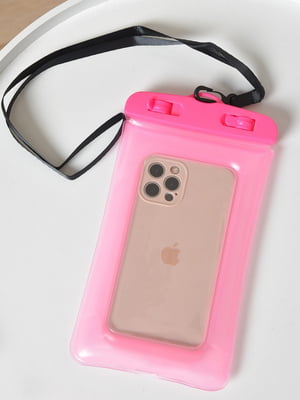 Чохол водонепроникний на телефон рожевого кольору | 6578359