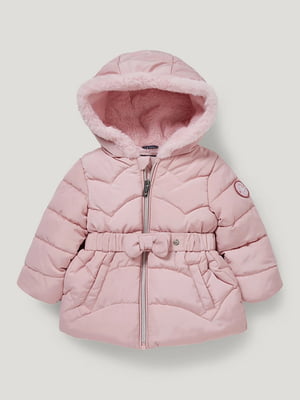 Стьобана рожева куртка з поясом-резинкою | 6578718