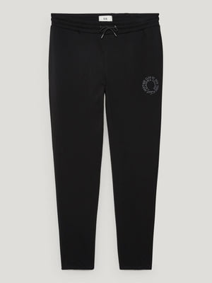 Черные спортивные брюки с принтом | 6578753