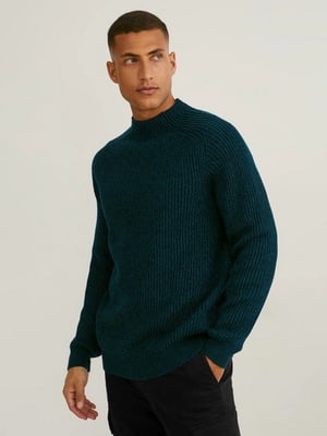 Теплый свитер благородного изумрудного цвета | 6578797