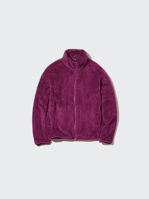 Куртка фіолетова на блискавці зі штучного хутра | 6581703