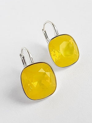 Серебряные серьги с желтыми кристаллами Swarovski | 6583198