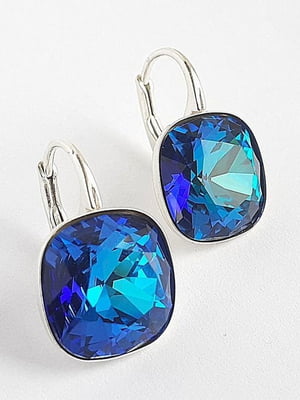 Серебряные серьги с синими кристаллами Swarovski | 6583203