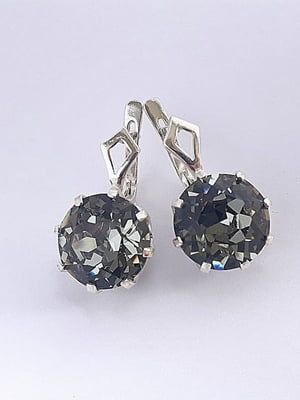Серьги с бриллиантами Swarovski цвета Black Diamond | 6583231