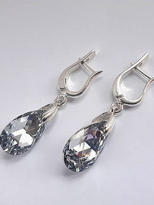 Сережки з краплями Swarovski кольору Crystal CAL VZ | 6583306