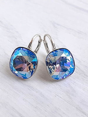 Сережки із кристалами Swarovski блакитного відтінку | 6583328