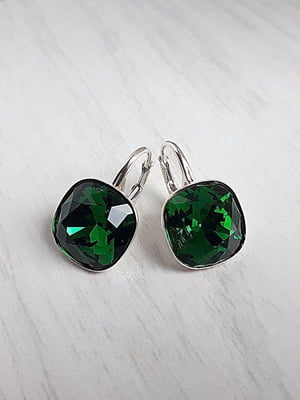 Сережки з кристалами Swarovski зеленого відтінку | 6583332