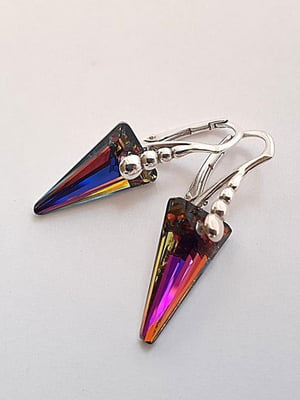 Сережки з кристалами Сваровськи Spike (Шип) кольору Volcano | 6583359