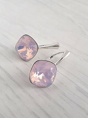 Сережки з кристалами Сваровські світло-рожевого відтінку | 6583371