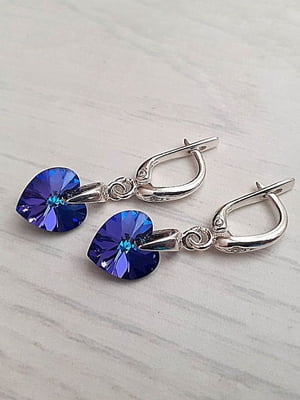 Сережки з кристалами Сваровські фіолетово-синього відтінку | 6583373