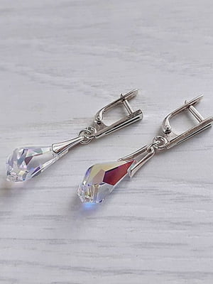 Сережки з оригінальними кристалами Сваровські Poligon Drops | 6583393