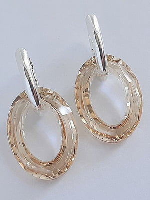Сережки-вісюльки срібні з кристалами Swarovski | 6583468