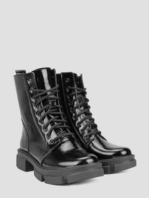 Высокие лаковые ботинки черного цвета | 6583736