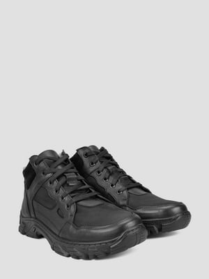 Черные кожаные кроссовки с шерстяной подкладкой | 6583738